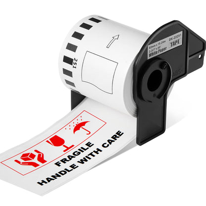 COLORTY 10 Rolls DK2251 Replacement for Brother DK-2251 Continuous Length Label Black/Red on White Paper Tape DK-22251 Compatible Brother QL-820NWB 810W 800, 2.4''x 50ft (10 Rolls + 1 Fram)