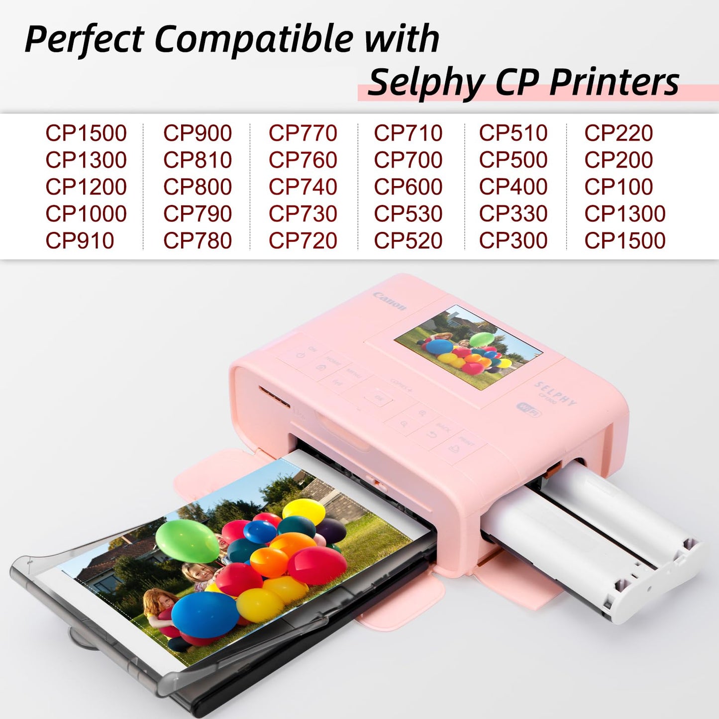 Compatible Canon Selphy CP1500 CP1300 Ink and Paper, KP-108IN 3 Color Ink Cartridges and 108 Sheets 4 x 6 Paper Glossy, for Selphy CP1500 CP1300 CP1200 CP1000 CP910 CP900 CP810 CP800