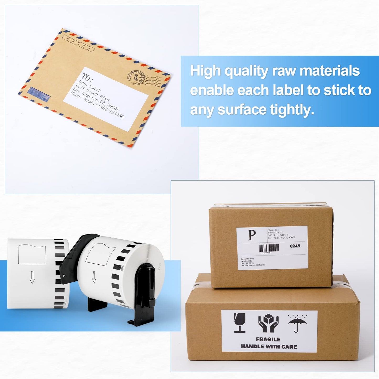 12 Rolls Compatible Brother DK-2205 Continuous Paper Labels 2-3/7'' x 100'(62mm x 30.48m), for Brother QL Label Printers QL-800 810W 820 820NWB 700 710W 500 570 600 1100nwb (12 Rolls + 1 Fram)