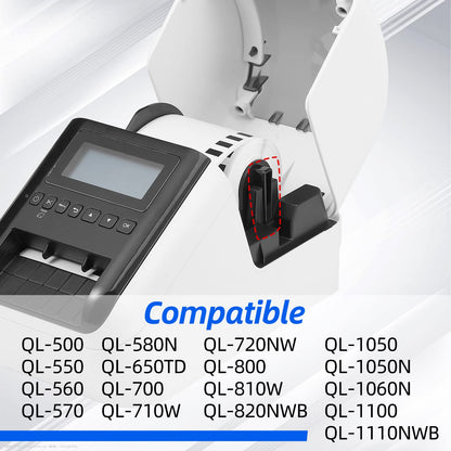 COLORTY 10 Rolls DK2251 Replacement for Brother DK-2251 Continuous Length Label Black/Red on White Paper Tape DK-22251 Compatible Brother QL-820NWB 810W 800, 2.4''x 50ft (10 Rolls + 1 Fram)