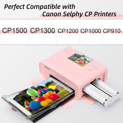 2 Pack KP-108IN Compatible Canon Selphy CP1500 Ink and Paper KP108IN, 6 Color Ink Cartridges and 216 Sheets 4 x 6 Photo Paper Glossy, for Selphy CP1500 CP1300 CP1200 CP1000 CP910 CP Printer