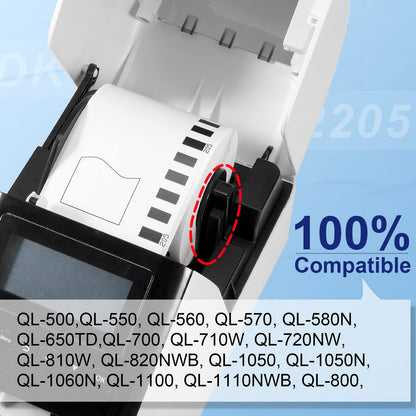 12 Rolls Compatible Brother DK-2205 Continuous Paper Labels 2-3/7'' x 100'(62mm x 30.48m), for Brother QL Label Printers QL-800 810W 820 820NWB 700 710W 500 570 600 1100nwb (12 Rolls + 1 Fram)